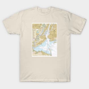 New York Harbor - Marine Navigation Nautical Chart T-Shirt